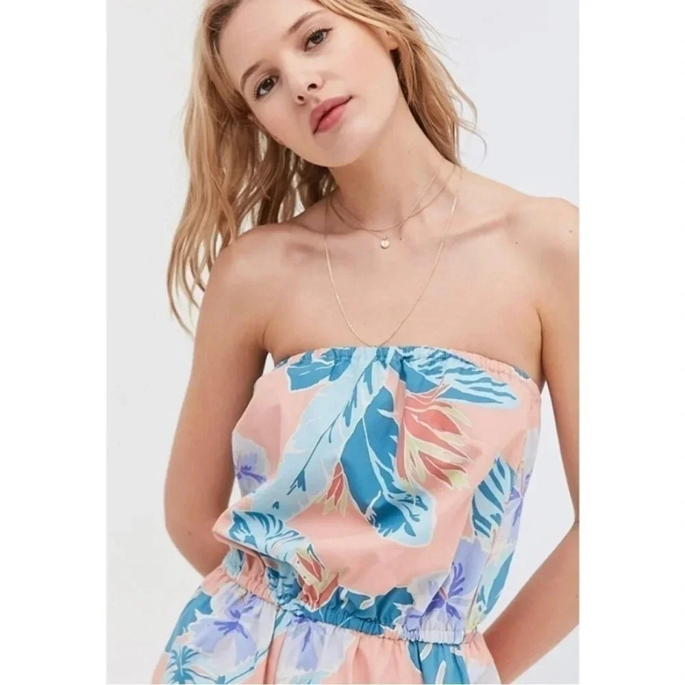 Kimchi Blue  Palm Leaves Romper